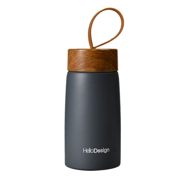 Taza de café aislada de acero inoxidable 304, termo de agua, minibotella de agua, taza de viaje portátil, taza térmica Gris
