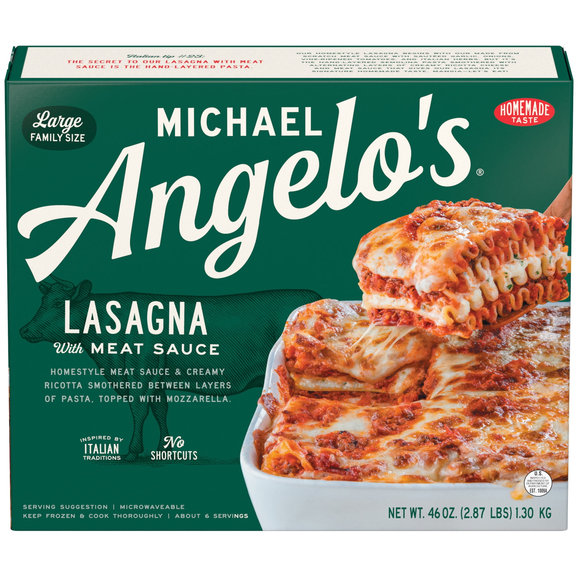 Michael Angelo's Lasagna with Meat Sauce Frozen, 46 oz Box