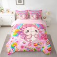 thumbnail image 2 of Manfei Cartoon Animal Axolotl 7-Piece Twin Bedding Sets,Kawaii Ocean Animal Bedding Comforter Set,Colorful Candy Pink Daisy Sheet Sets For Teens,Ultra Soft Home Decor Reversible, 2 of 8