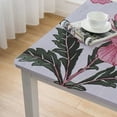 thumbnail image 4 of HAOXIT  Gulbahar White Rectangle Tablecloth, Handblock Print Floral Table Cloth for Kitchen Dining Linen I Thanksgiving Christmas Weddings Outdoors 52*52, 4 of 7