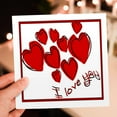 thumbnail image 7 of 3drose, I Love You - Heart, Hearts, Valentine, Romance, Romantic, Cute, Sweetest Day, 6 Greeting Cards with Envelopes, 7 of 7