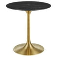 thumbnail image 2 of Modway Lippa 28" Round Artificial Marble Dining Table in Gold Black, 2 of 7