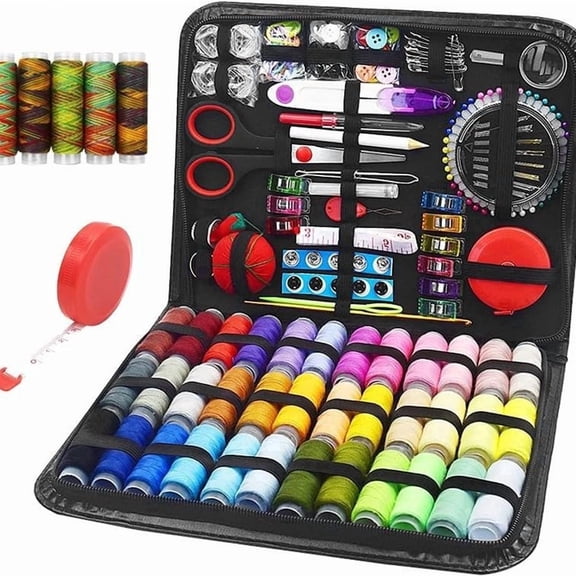 Dreamfair 229 PCS Sewing Kits for Adults Needle Thread Kit with Scissors Sewing Accessories, Travel Sewing Kit for Beginners Emergency Repairs
