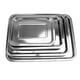 thumbnail image 2 of Platos de acero inoxidable gruesos para servir alimentos, 4 unidades, multifuncionales, para frutas, pan, postres, aperitivos, vajilla para el hogar, comedor y restaurante (plateado), 2 of 5