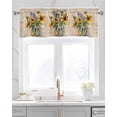 thumbnail image 2 of Sunflower Lavender Linen Curtain Valance for Bedroom/Bathroom/Kitchen/Office/Living/Dining Room Windows,Farmhouse Vintage Botanical Spring Summer Pocket Topper Drapes Decorative Cafe Drapery 42x12, 2 of 6