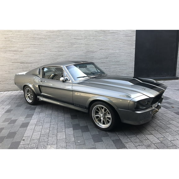 Wall Art Impressions 36x24in Photographic Print Poster 1967 Ford Shelby Mustang GT500 Super Grey