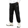 thumbnail image 3 of Krdevn Kids Lined Waterproof Pants, Boys Girls Warm Outdoor Hiking Trousers, Windproof Snow Play Pants with Pockets,Black, 3 of 9