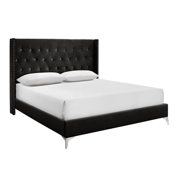 New Classic Furniture Huxley Solid Wood California King Panel Bed in Black