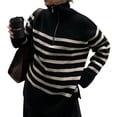 thumbnail image 2 of Suéteres de Mujer de Larga con Cremallera de 1/4, Cuello en V, Estilo Casual Elegante Negro XXL, 2 of 10
