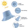 thumbnail image 2 of Ksopiavobs Bucket-Hat-Distressed Washed-Cotton Summer-Sun-Hat Solid Wide Brim Fisherman Cap, 2 of 7
