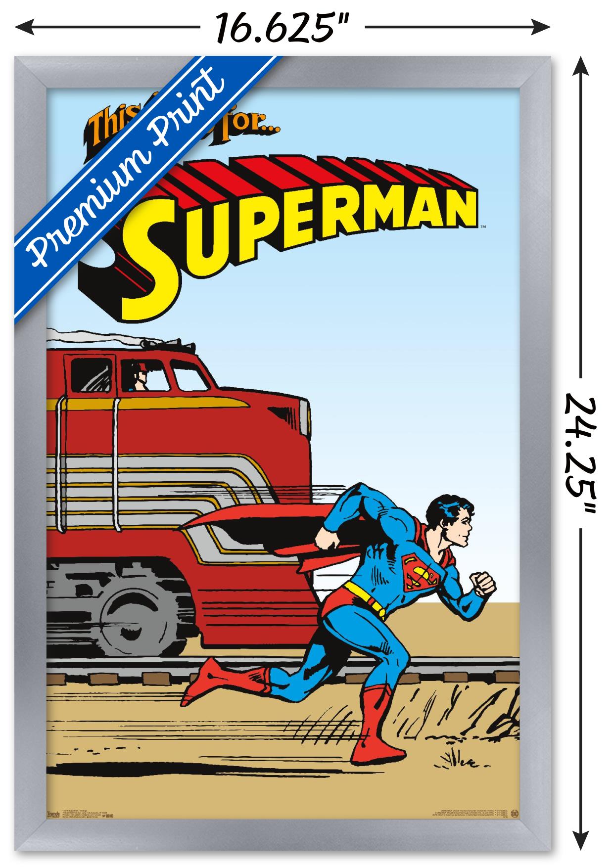 DC Comics - Superman - Vintage Wall Poster, 14.725" x 22.375", Framed