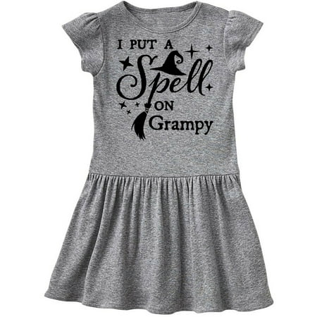 

Inktastic I Put a Spell on Grampy Witch Hat and Broom Gift Toddler Girl Dress