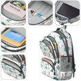 thumbnail image 4 of White Cartoon Dinosaurs Palm Trees Pattern Cute School Backpack Bag with Padded Back and Adjustable Shoulder Straps 16.9 X 12.6 X 5.9 Inches, 4 of 5
