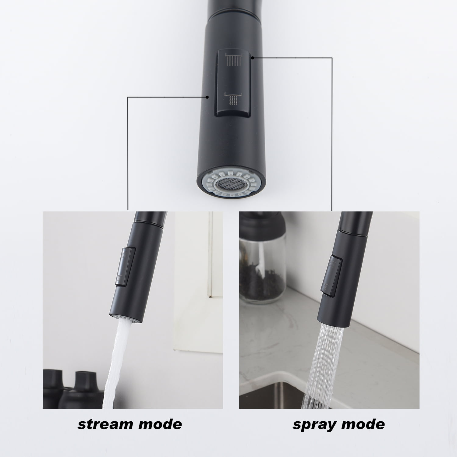 Lowestbest Touch Kitchen Faucet, Single Handle Kitchen Sink Faucet with Pull Down Sprayer-Brushed, Black