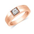 thumbnail image 2 of CARATS FOR YOU Designer & Fashionable Simple Ring For Men 14K Rose Gold Over Sterling Silver White Natural Dimond (0.33 Carat, I-J Color, I2-I3 Clarity), Ring Size-9, 2 of 7