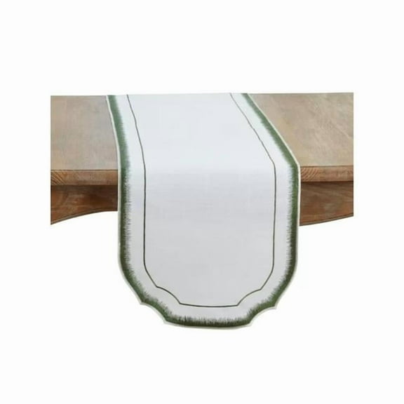 Saro Lifestyle 2941.G1670B 70 x 16 in. Elegant Embroidery Detail Rectangle Table Runner, Green