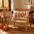 thumbnail image 6 of Throw Pillow Embroidered Boo Decor with Bat Motif for Halloween Decor Holiday Decor Cream Tasseled Decorative Pillow for Party, 6 of 6