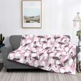 thumbnail image 2 of Honeii Pineapple Flamingo print throw blanket, crafted from cozy cotton flannel, offers versatile home decor as a bedding suitable for all seasons.-50"x40", 2 of 6