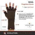 thumbnail image 6 of Wool Knit Fingerless Gloves - Made in the USA - Super Soft Merino Wool - Small - Harvest Brown, 6 of 6