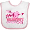 thumbnail image 3 of Inktastic My First Valentine's Day with Pink Heart and Arrow Boys or Girls Baby Bib, 3 of 4