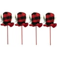 thumbnail image 5 of Northlight Set of 4 Red and Black Plaid Plush Winter Hat Christmas Picks 15", 5 of 8