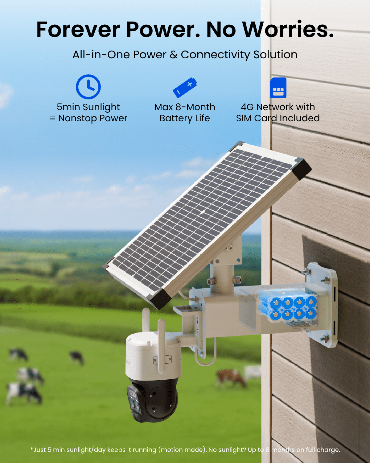 Reolink TrackMix LTE Plus 2 4G Solar Outdoor Camera, ColorX Night Vision, Auto Tracking, 512GB, 24/7 Recording