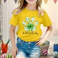 thumbnail image 2 of LUOGENLI T-Shirt pour Filles Enfants Filles Pâques Mignon Saint Pat Col Rond Manches Courtes Tee Été Décontracté T-Shirt Longs pour Filles Tendance Été Jaune 3-4 Ans, 2 of 4