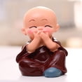 thumbnail image 4 of karymi Aquatic Wood Green Potted Little Monk Decoration Brazilian Wood Baby Buddha Statues Table Decor, 4 of 5
