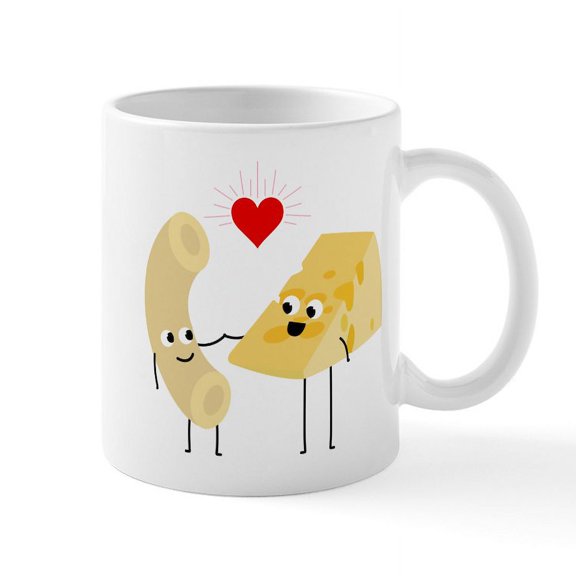 CafePress - I Love Mac And Cheese - 11 oz Ceramic Mug - Novelty Coffee Tea Cup