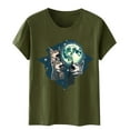 thumbnail image 4 of Wolf Print T-Shirt for Women Men Unisex Animal Graphic Tee Short Sleeve Casual Top Comfortable Shirt, 4 of 5