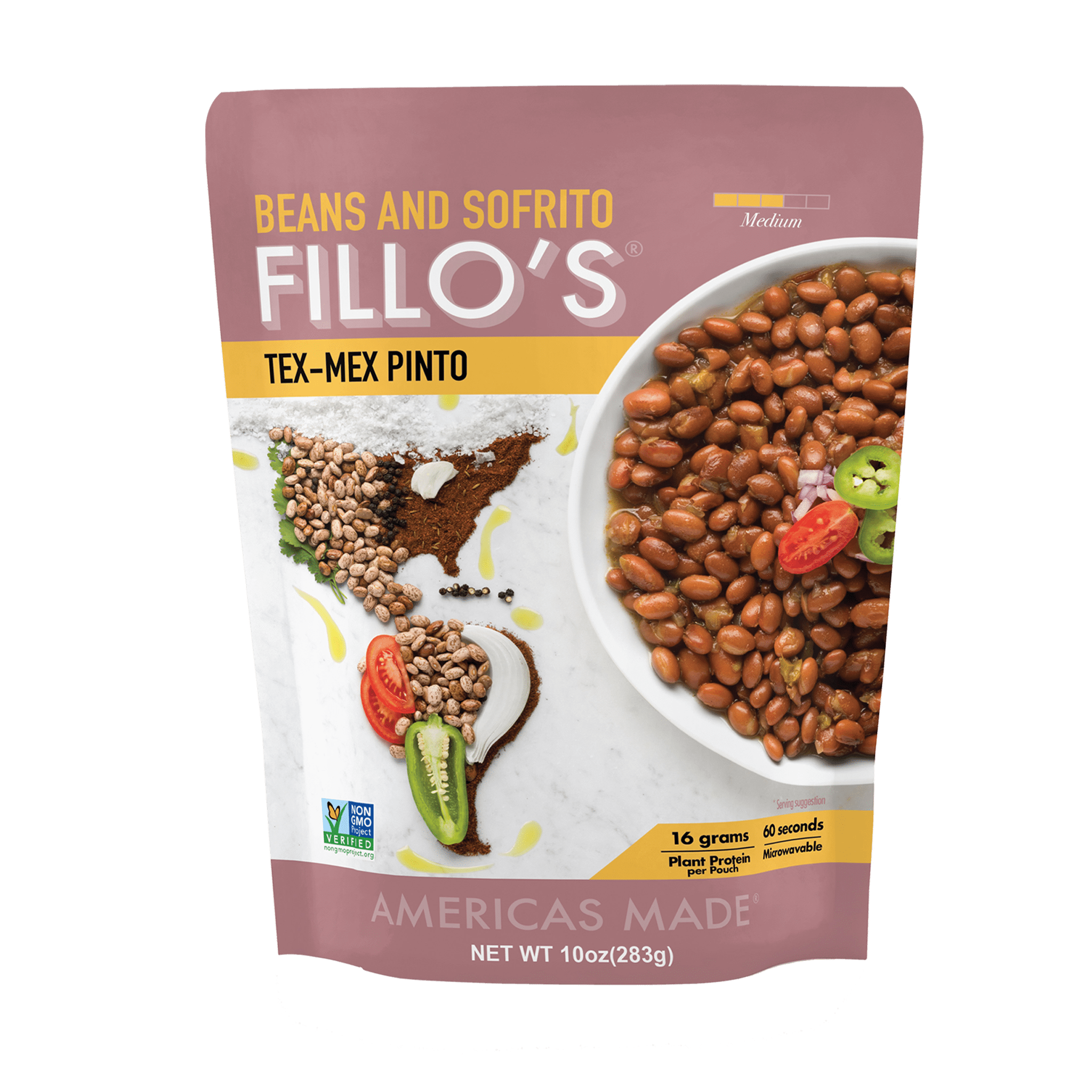 (6 Pack)Fillo's Beans - Tex Mex Pinto, 10 oz