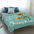 thumbnail image 4 of Turquoise Sunshine Sunflower Blanket Soft Cozy Warm Throw Blanket for Couch, Plush Fuzzy Flannel Fleece Blankets for Sofa, Pastoral Bees Farmhouse Floral Bed Blankets Gifts for Men, 50"x80", 4 of 9