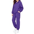 thumbnail image 7 of Sakuulaan Kids 2‑Piece Tracksuit Set, Full‑Zip Hooded Jacket and Jogger Pants, Soft Polyester Casual Outfit for Girls 2‑14 Years, 7 of 7