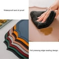 thumbnail image 3 of UU&T Double-Texture Faux Leather Placemats Set of 6, Washable Heat Insulation Mats Watertight and Non-Slip for Home Kitchen Coffee Shops Restaurants,Blue, 3 of 7