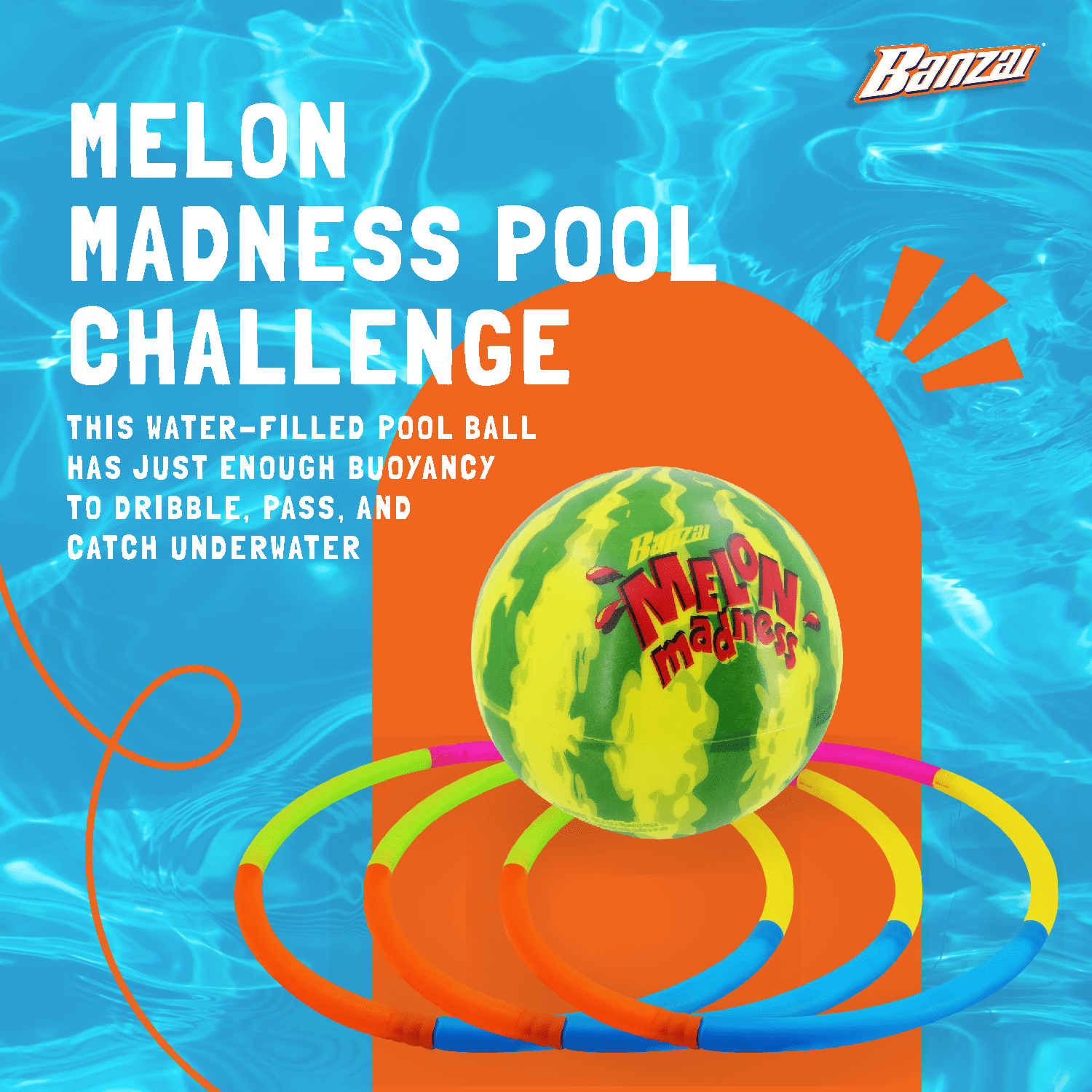Banzai Melon Madness Underwater Challenge Water-Filled Ball w