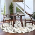 thumbnail image 3 of Round Rug 7Ft Washable Non-Slip, Brown Beige Botanical Circle Area Rugs for Living Room Bedroom, Watercolor Spring Floral Summer Leaf Indoor Floor Mats Carpet Runner for Home Decor Aesthetic, 3 of 8