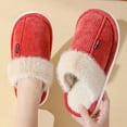 thumbnail image 2 of Womens Fluffy Knit House Slippers Winter Indoor Outdoor Non Slip Walking Shoes Warm Bedroom Slippers, 2 of 5