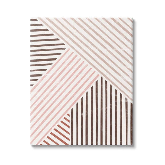 Stupell Alternating Stripes Earth Tones Abstract Painting Gallery Wrapped Canvas Print Wall Art