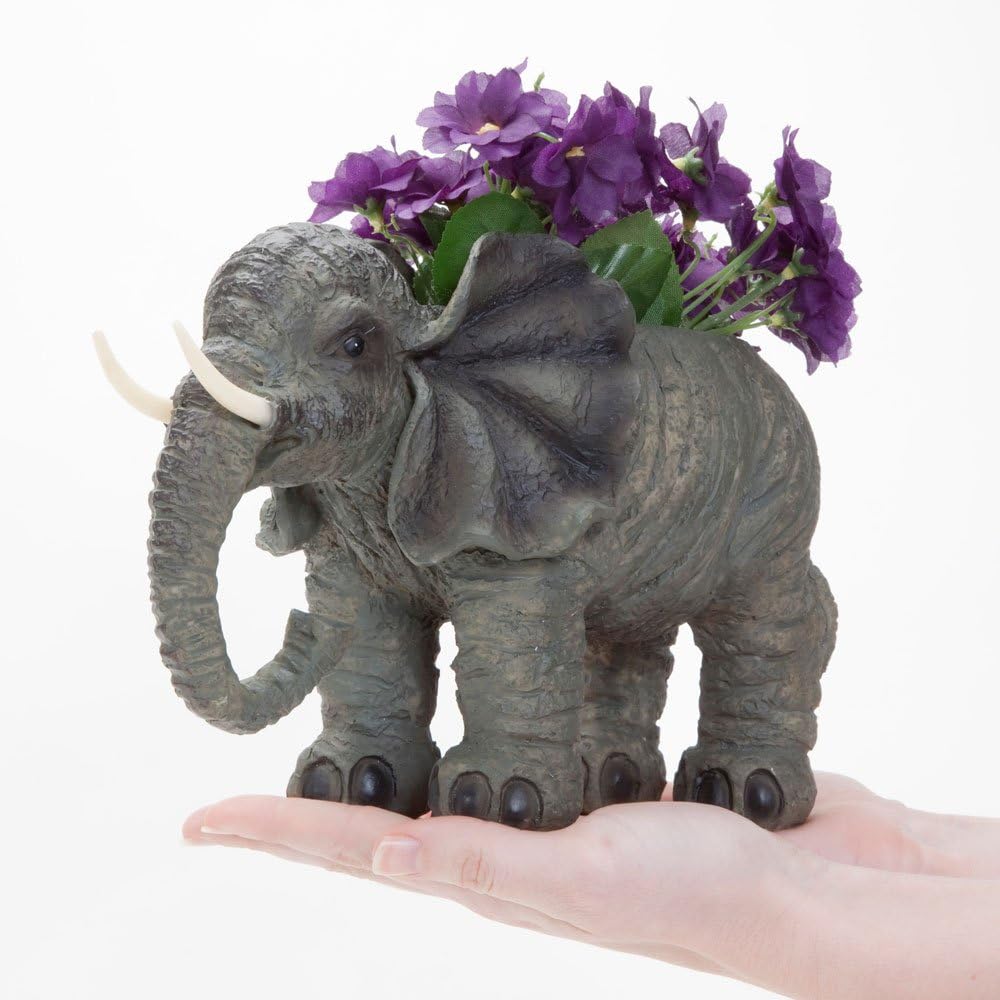 Bits & Pieces Elephant Garden Planter Indoor/Outdoor Safari Plant Holder