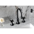 thumbnail image 4 of Kingston Brass KS2980PKX Duchess Two-Handle 3-Hole Deck Mount Widespread Bathroom Faucet with Brass Pop-Up in Matte Black, 4 of 8
