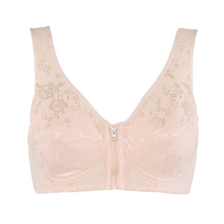 

Youmylove Women Full Cup Thin Underwear Plus Size Front Zipper Wireless Sports Lace Bra Breast Cover Large Size Bras