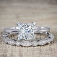 thumbnail image 3 of 1.50 Carat Moissanite and Diamond Trio Bridal Ring Set in 10k White Gold, 3 of 5