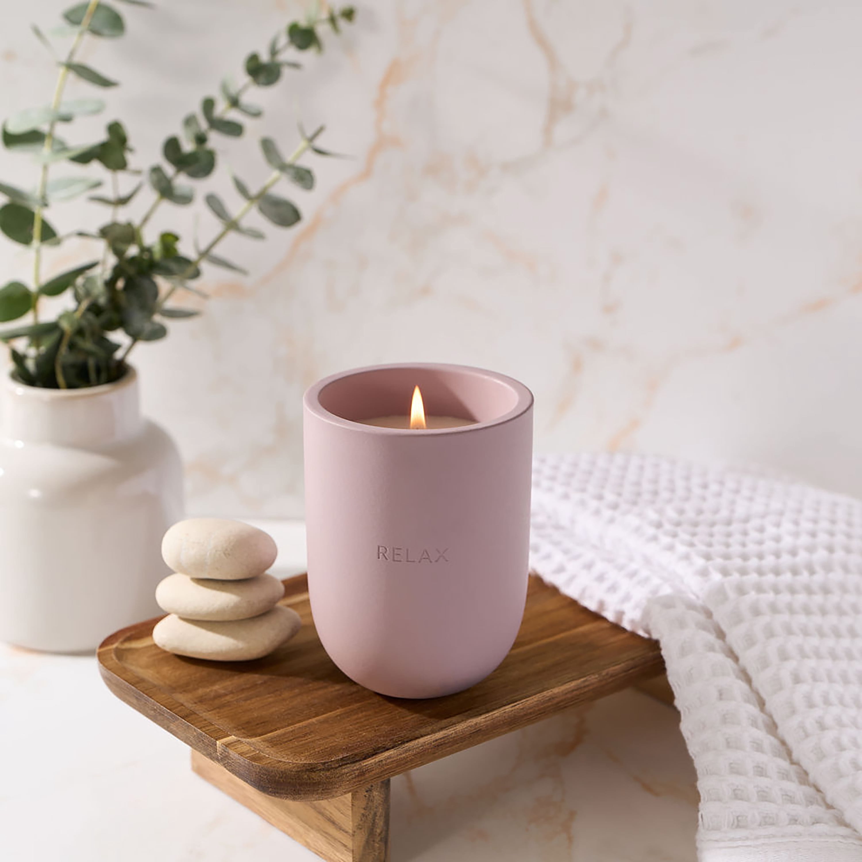 Allswell Relax Scented Lavender, Jasmine & Chamomile Ceramic Jar Candle, 10 oz