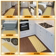 thumbnail image 3 of Ottomanson Trellis Kitchen Runner Rug 2'2" x 6' - Non Slip Low Pile Carpet, Yellow, 3 of 13