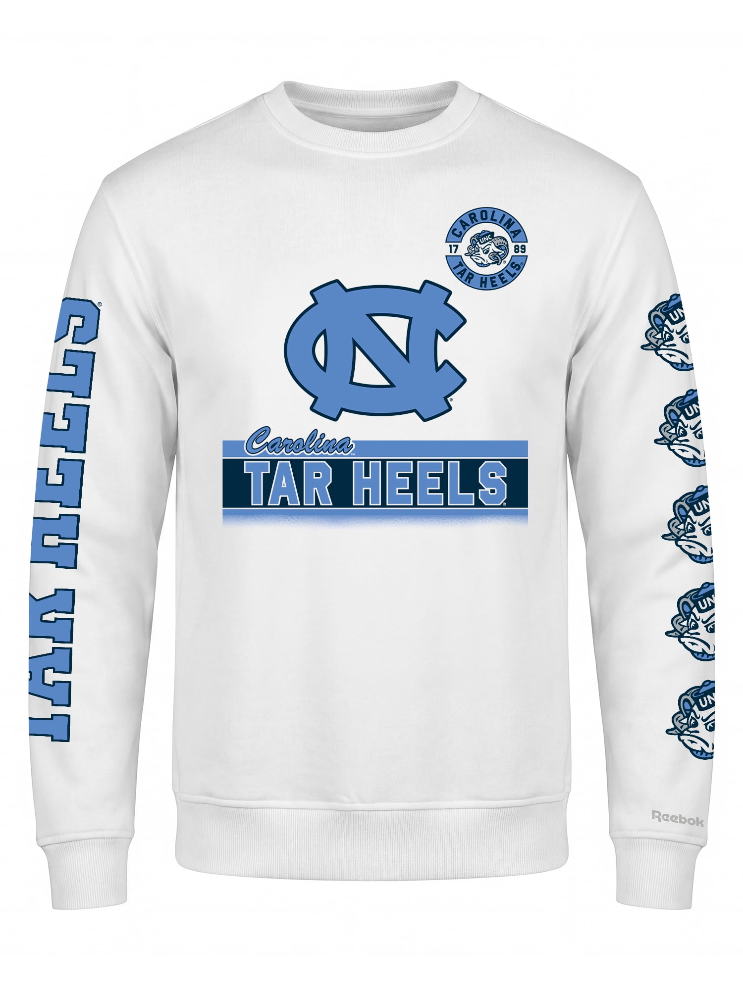 North Carolina Tar Heels Reebok Mens White Crew Sweatshirt