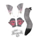 thumbnail image 1 of Conjunto de guantes, collar y orejas de zorro para fiestas temáticas de mascarada y cumpleaños. Gris, 1 of 9