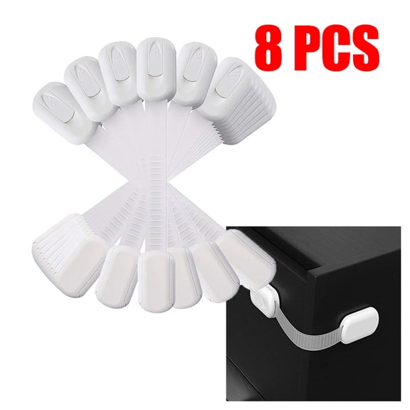 8-Piece Baby Proofing Baby Lock Baby Safety Straps - Child Cabinet Lock Latch Child Proofing for Kids Kitchen, Furniture, and Bathrooms