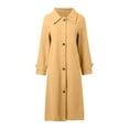 thumbnail image 5 of Womens Fit Mid Long Button Coat Lapel Jacket Overcoat Outwear Trench Windbreaker Gable Pass Jacket Thick Winter Jackets Women Winter Wool Blend Winter Jackets Women Womens Wool Coats plus Long Coat, 5 of 6