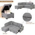 thumbnail image 5 of Euroco Sleeper Sofa Bed 5 Seat, Pull Out Sofa Bed with USB Ports L Shape Couch with Storage Ottoman for Living Room Bedroom, Gray, 5 of 8
