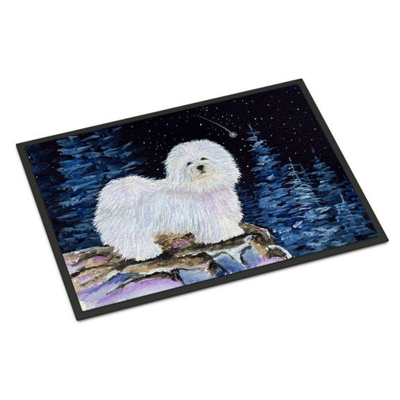 Carolines Treasures SS8437JMAT Starry Night Coton de Tulear Doormat 24x36 36"L x 24"W multicolor